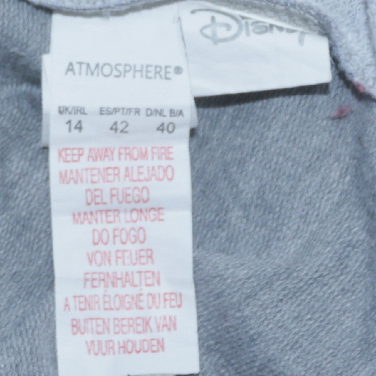 Womens UK Size 14 Disney Grey Pullover Sweatshirt