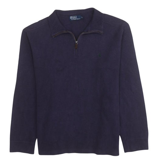 Mens UK Size XL Ralph Lauren Purple 1/4 Zip Jumper