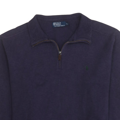 Mens UK Size XL Ralph Lauren Purple 1/4 Zip Jumper