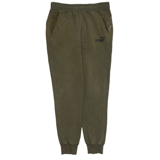 Mens UK Size S PUMA Regular Fit Jogger Green Trousers