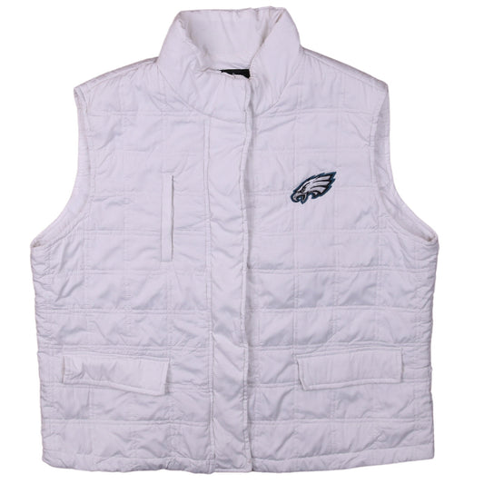 Womens UK Size XL NFL Team Apparel White Quilted Coat