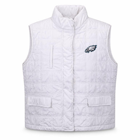 Womens UK Size XL NFL Team Apparel White Quilted Coat