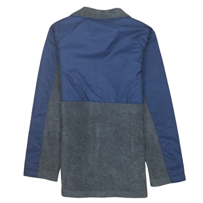 Columbia Boys Blue Grey Fleece Lined Puffer Jacket Size M Full Zip Outdoor