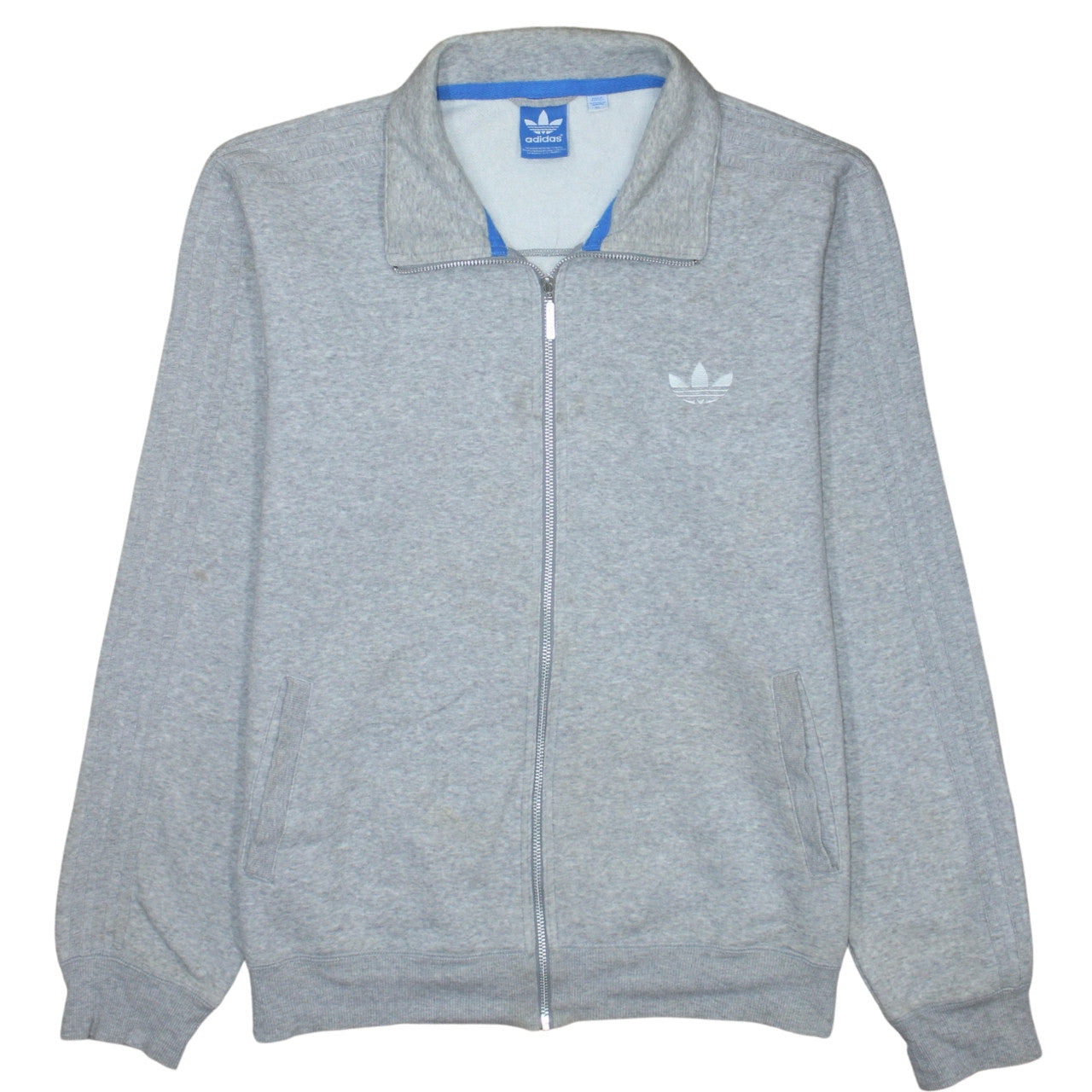 Mens UK Size XL adidas Grey Full Zip Sweatshirt