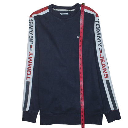 Mens UK Size M Tommy Jeans Blue Pullover Sweatshirt