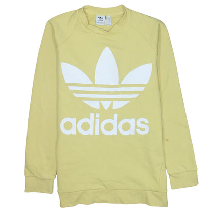 Womens UK Size 8 adidas Yellow Pullover Sweatshirt