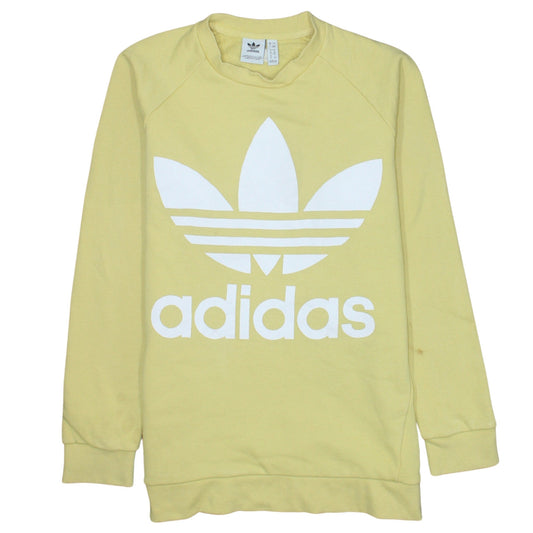 Womens UK Size 8 adidas Yellow Pullover Sweatshirt