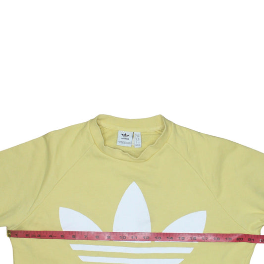Womens UK Size 8 adidas Yellow Pullover Sweatshirt