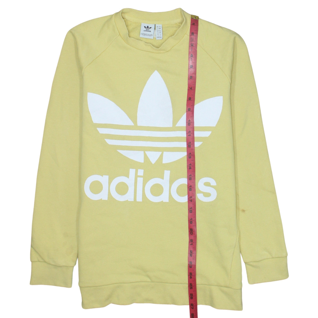Womens UK Size 8 adidas Yellow Pullover Sweatshirt