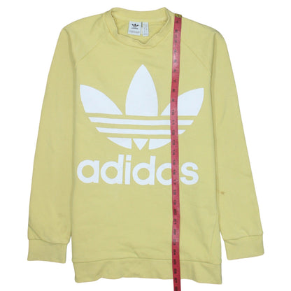 Womens UK Size 8 adidas Yellow Pullover Sweatshirt