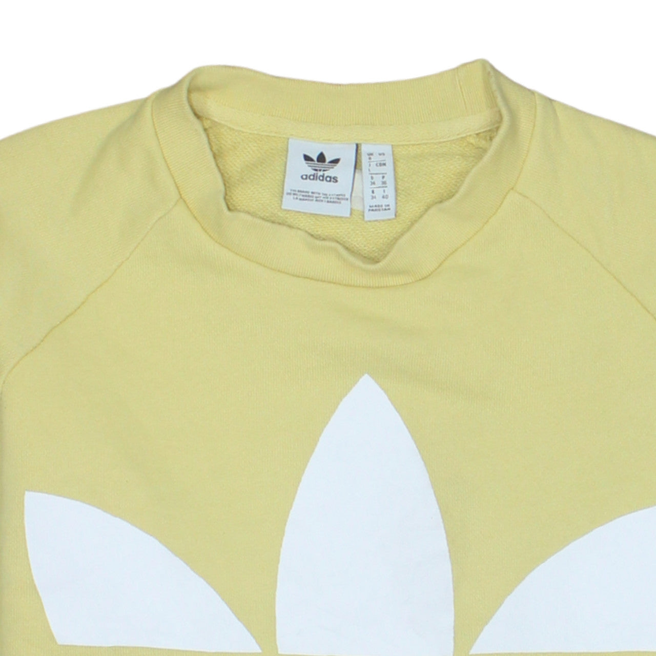 Womens UK Size 8 adidas Yellow Pullover Sweatshirt