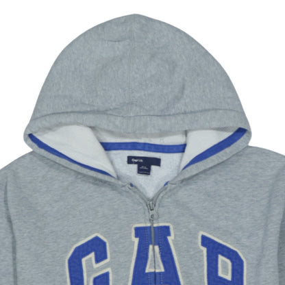 GAP Boys Grey Full Zip Hoodie 10-11 Years Cotton Blend Casual Sweatshirt