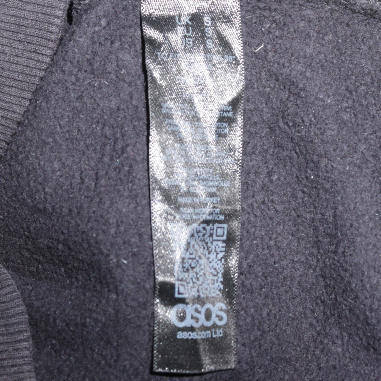Mens UK Size S ASOS Black Pullover Hoodie
