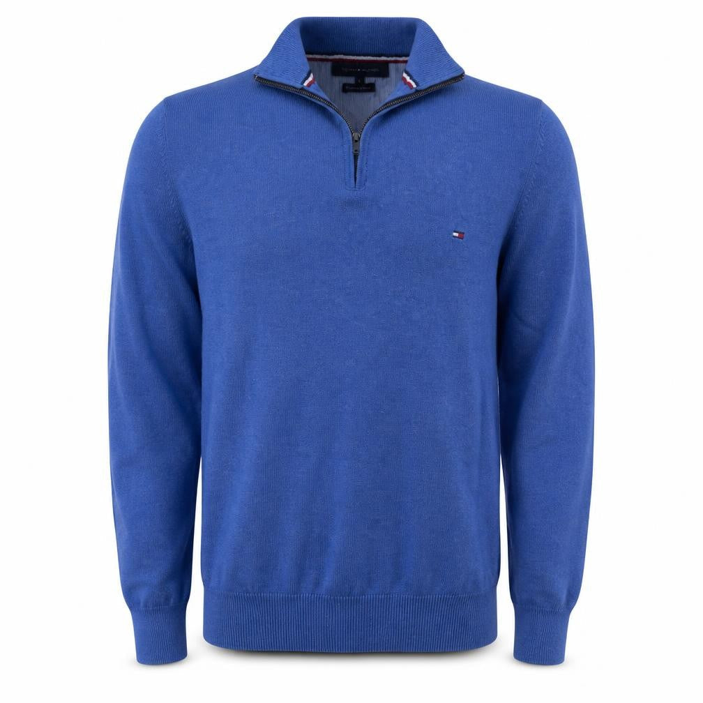 Mens UK Size L Tommy Hilfiger Blue 1/4 Zip Jumper