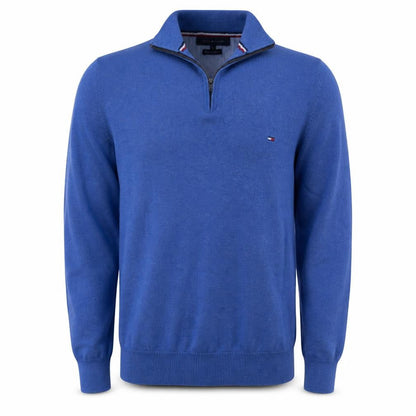 Mens UK Size L Tommy Hilfiger Blue 1/4 Zip Jumper