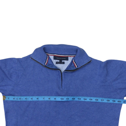 Mens UK Size L Tommy Hilfiger Blue 1/4 Zip Jumper