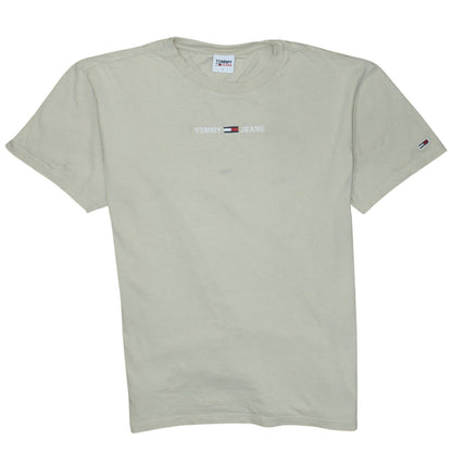 Tommy Jeans Men's Beige Cotton Crew Neck Short Sleeve T-Shirt S