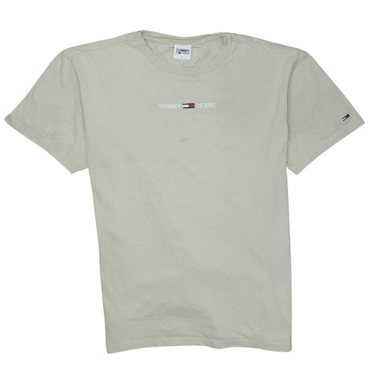 Tommy Jeans Men's Beige Cotton Crew Neck Short Sleeve T-Shirt S