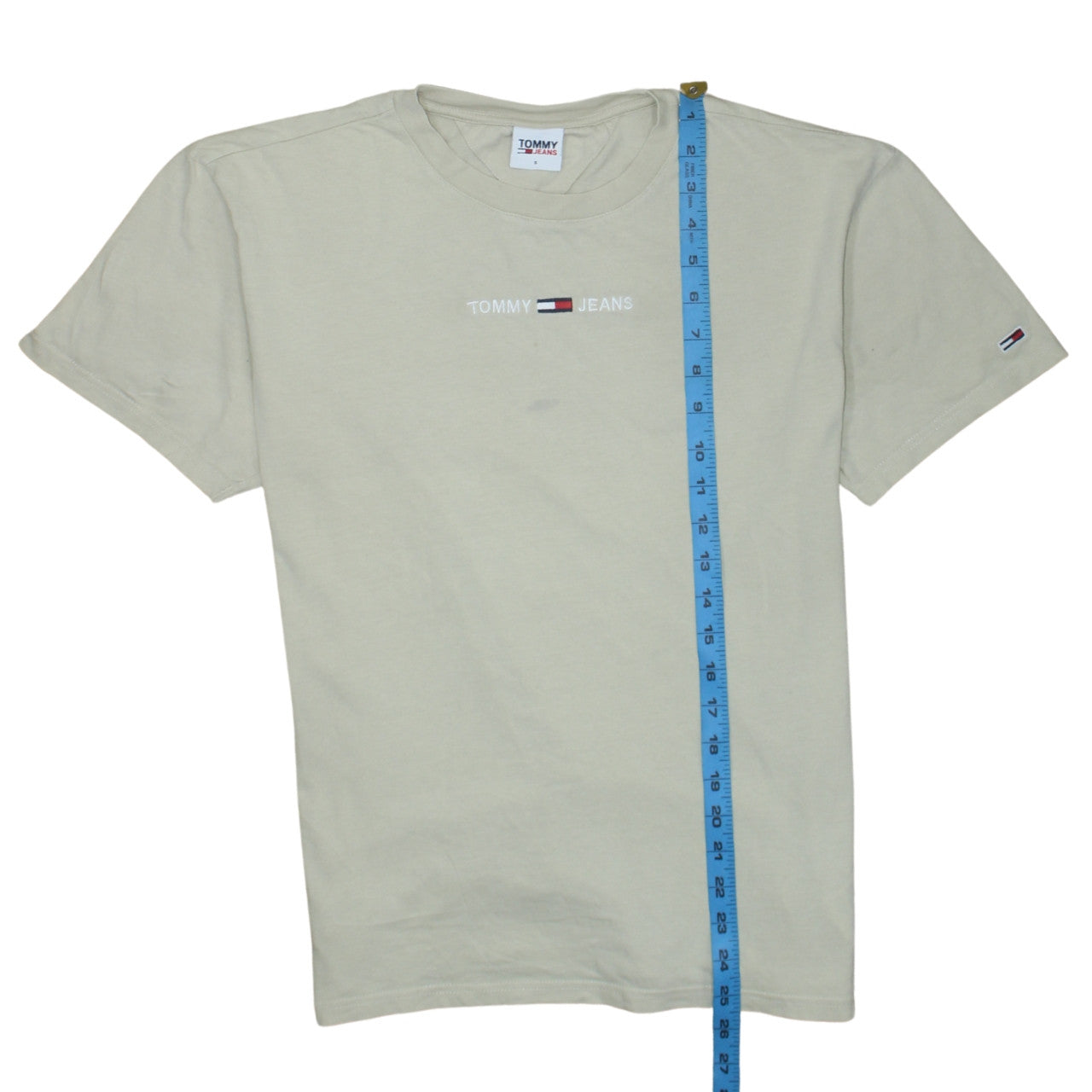 Tommy Jeans Men's Beige Cotton Crew Neck Short Sleeve T-Shirt S