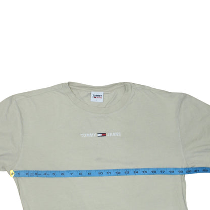 Tommy Jeans Men's Beige Cotton Crew Neck Short Sleeve T-Shirt S