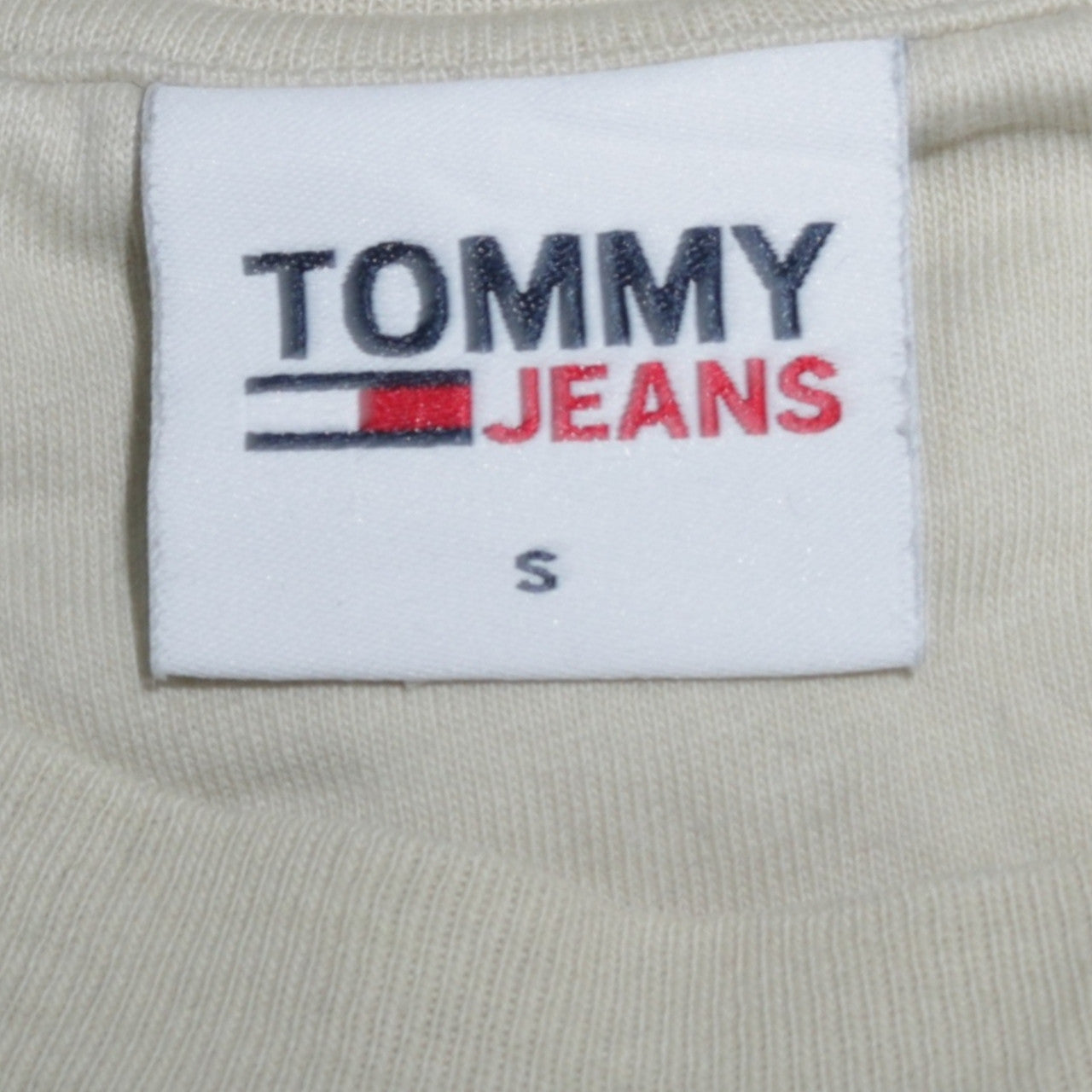 Tommy Jeans Men's Beige Cotton Crew Neck Short Sleeve T-Shirt S