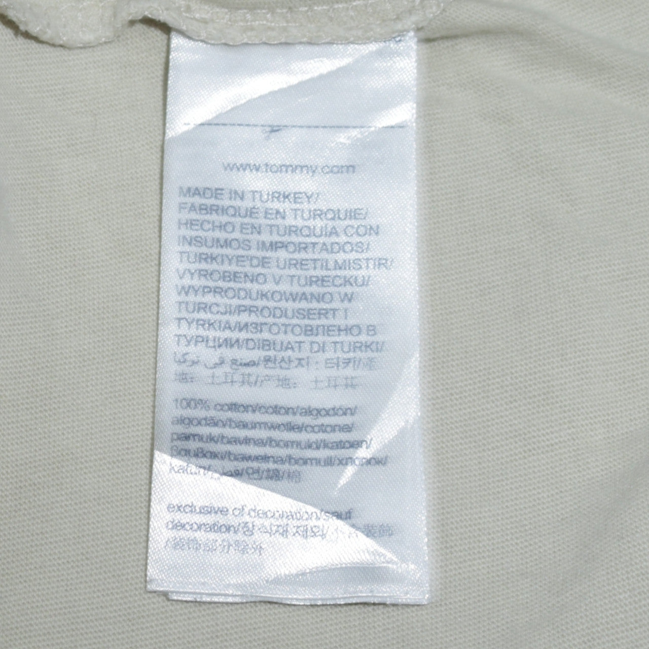 Tommy Jeans Men's Beige Cotton Crew Neck Short Sleeve T-Shirt S
