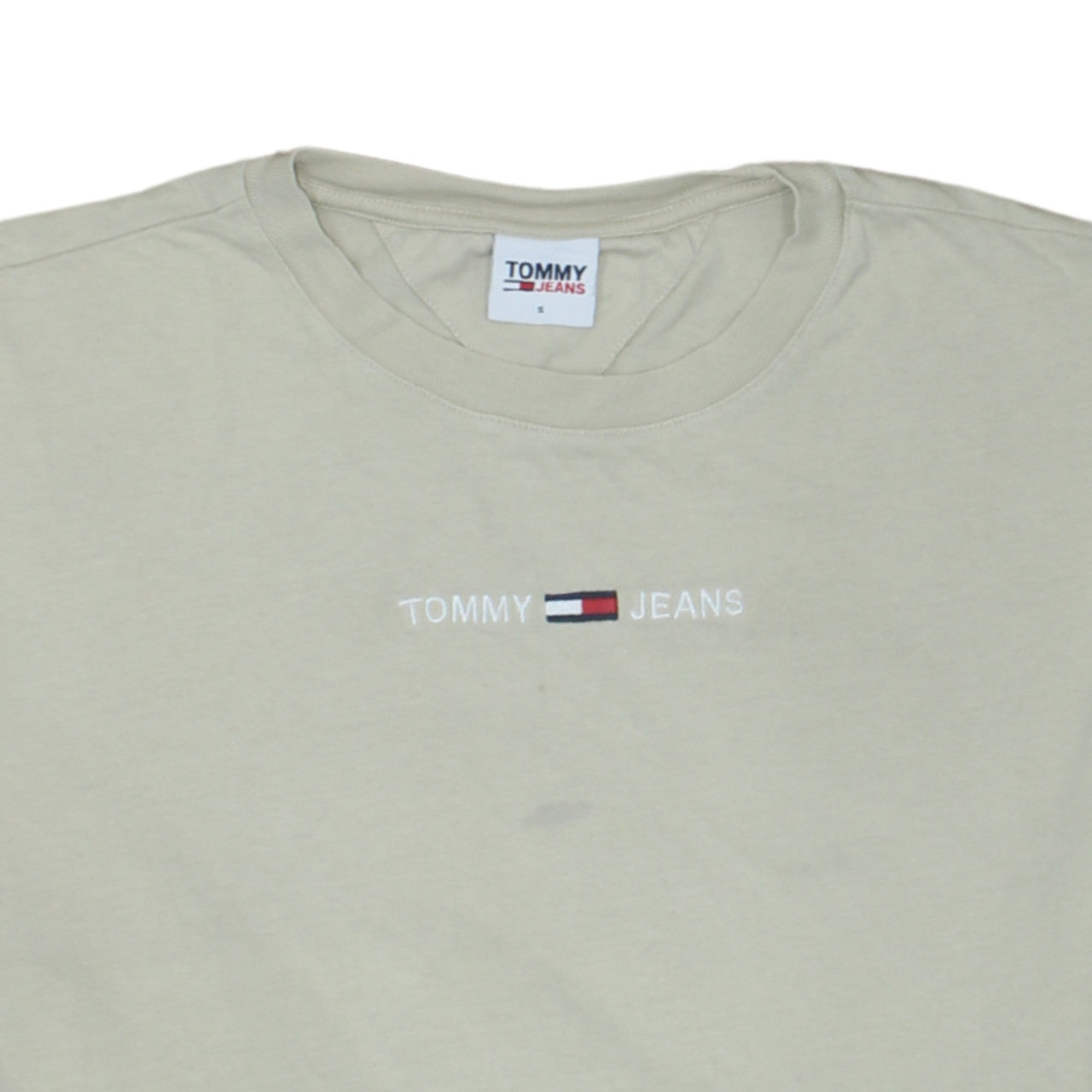Tommy Jeans Men's Beige Cotton Crew Neck Short Sleeve T-Shirt S