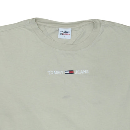 Tommy Jeans Men's Beige Cotton Crew Neck Short Sleeve T-Shirt S