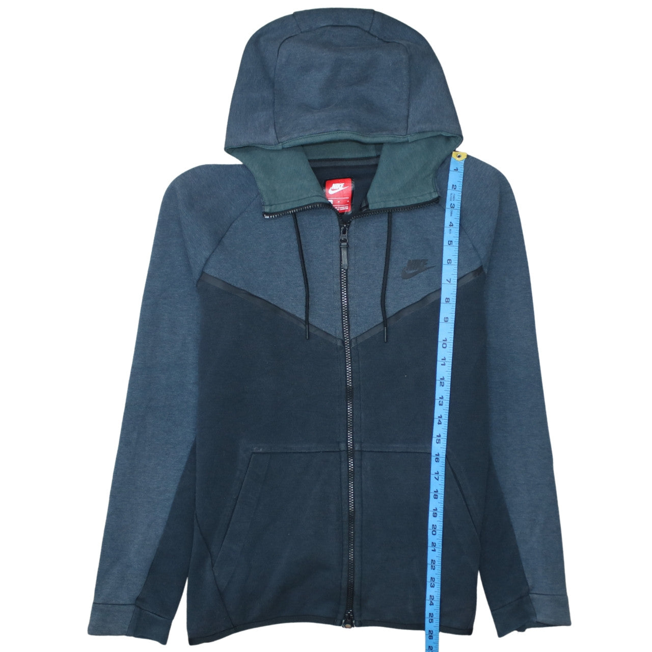 Mens UK Size M Nike Blue Full Zip Hoodie