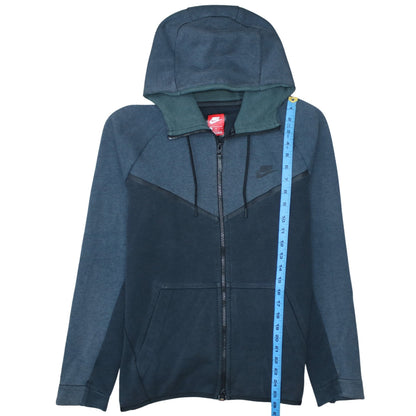 Mens UK Size M Nike Blue Full Zip Hoodie