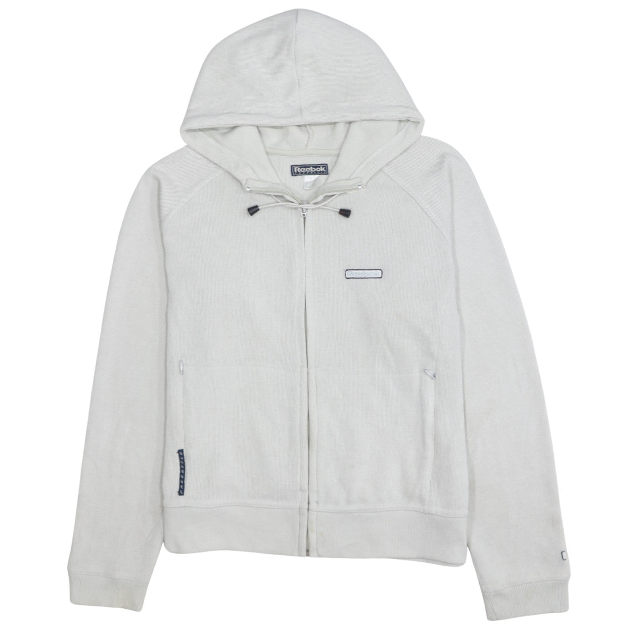 Womens UK Size L Reebok White Full Zip Hoodie