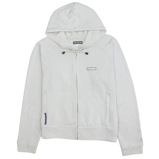 Womens UK Size L Reebok White Full Zip Hoodie
