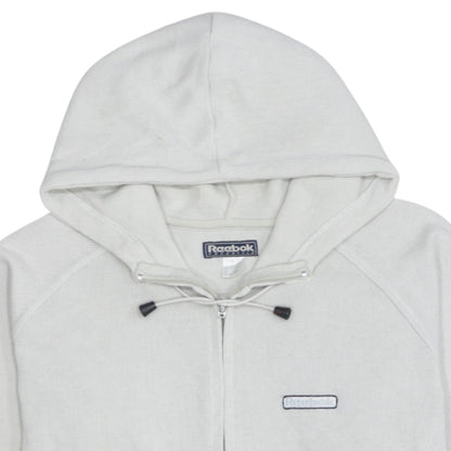 Womens UK Size L Reebok White Full Zip Hoodie