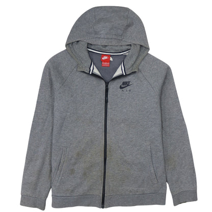 Nike Boys Grey Full Zip Hoodie Sweatshirt 13-15 Years Gym Air Logo