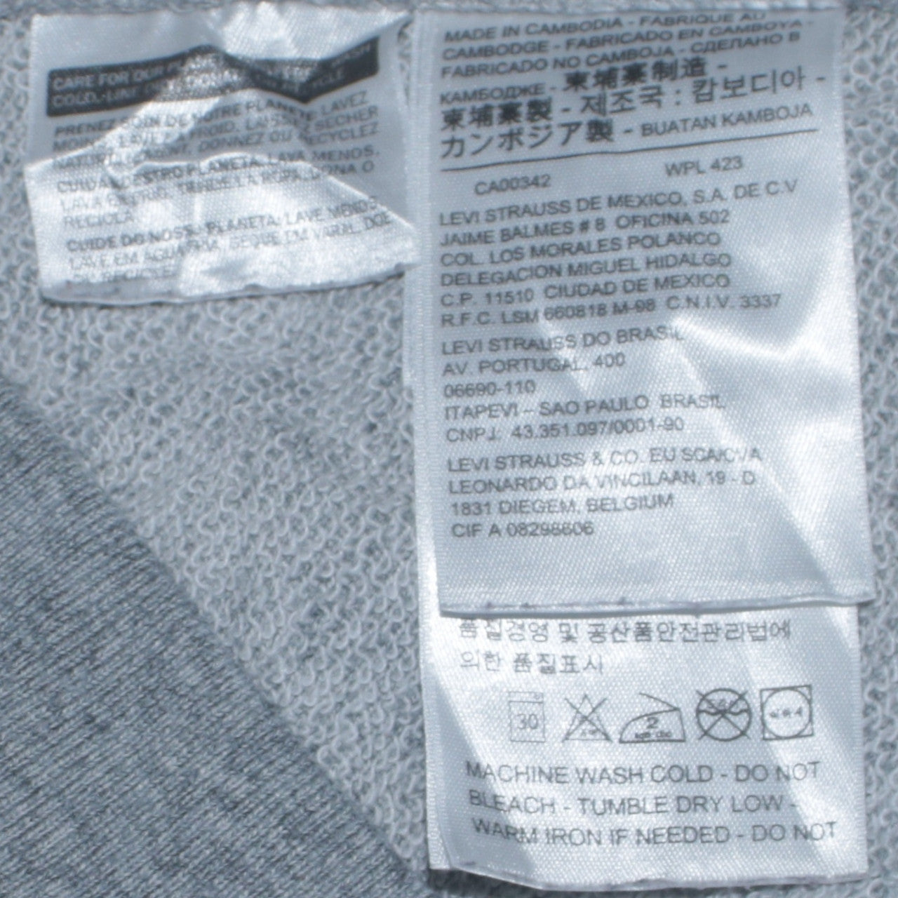 Womens UK Size M Levi's Grey Pullover Sweatshirt