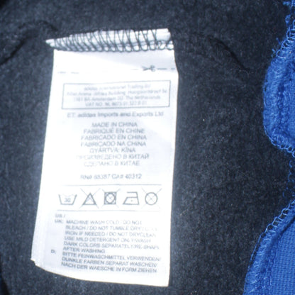Adidas Boys Black Blue Hooded Pullover Sweatshirt 13-14 Years Logo Design