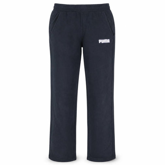 Front view of Puma Men's Black Small Fleece Sweatpants Regular Fit