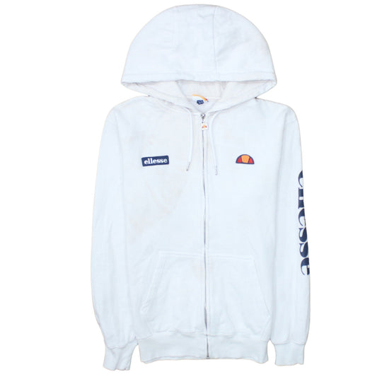 Womens UK Size 8 ellesse White Full Zip Hoodie