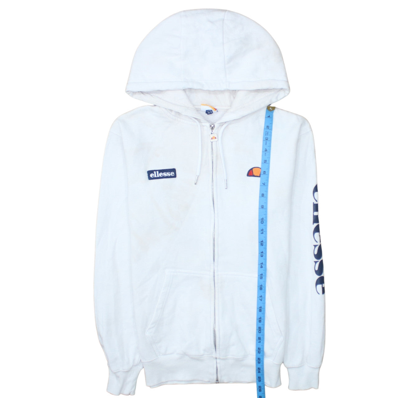 Womens UK Size 8 ellesse White Full Zip Hoodie