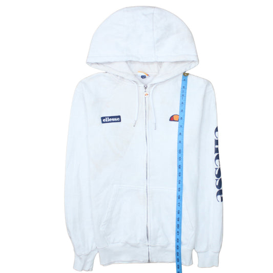 Womens UK Size 8 ellesse White Full Zip Hoodie