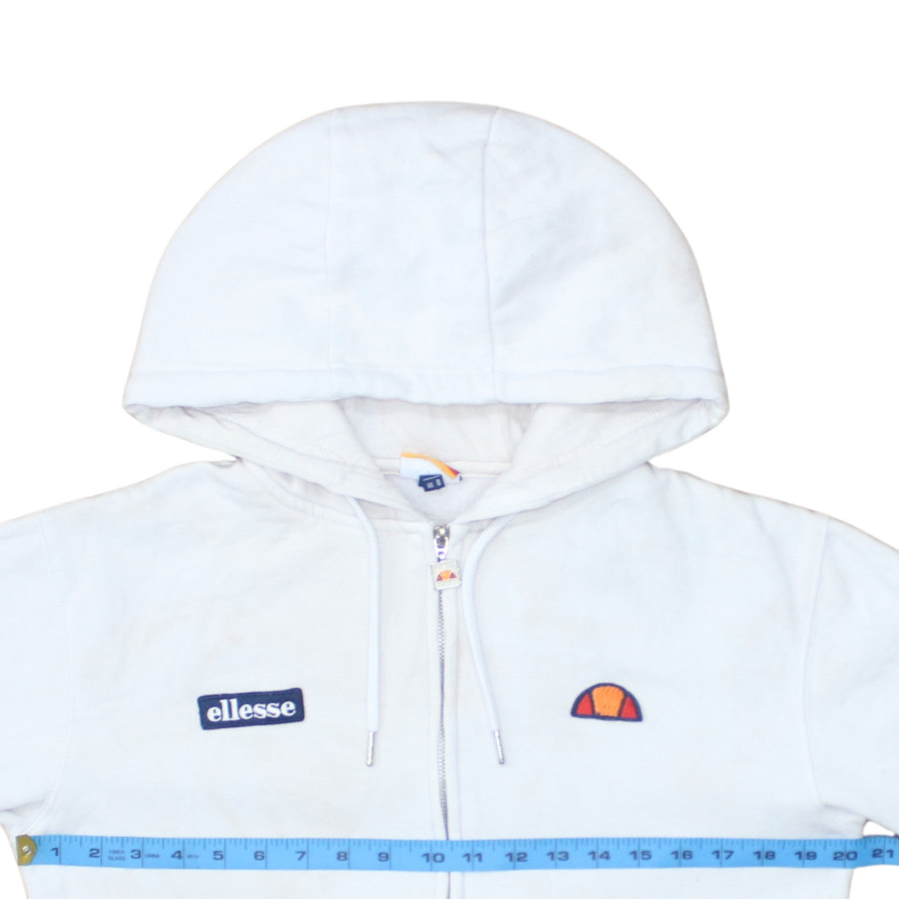 Womens UK Size 8 ellesse White Full Zip Hoodie