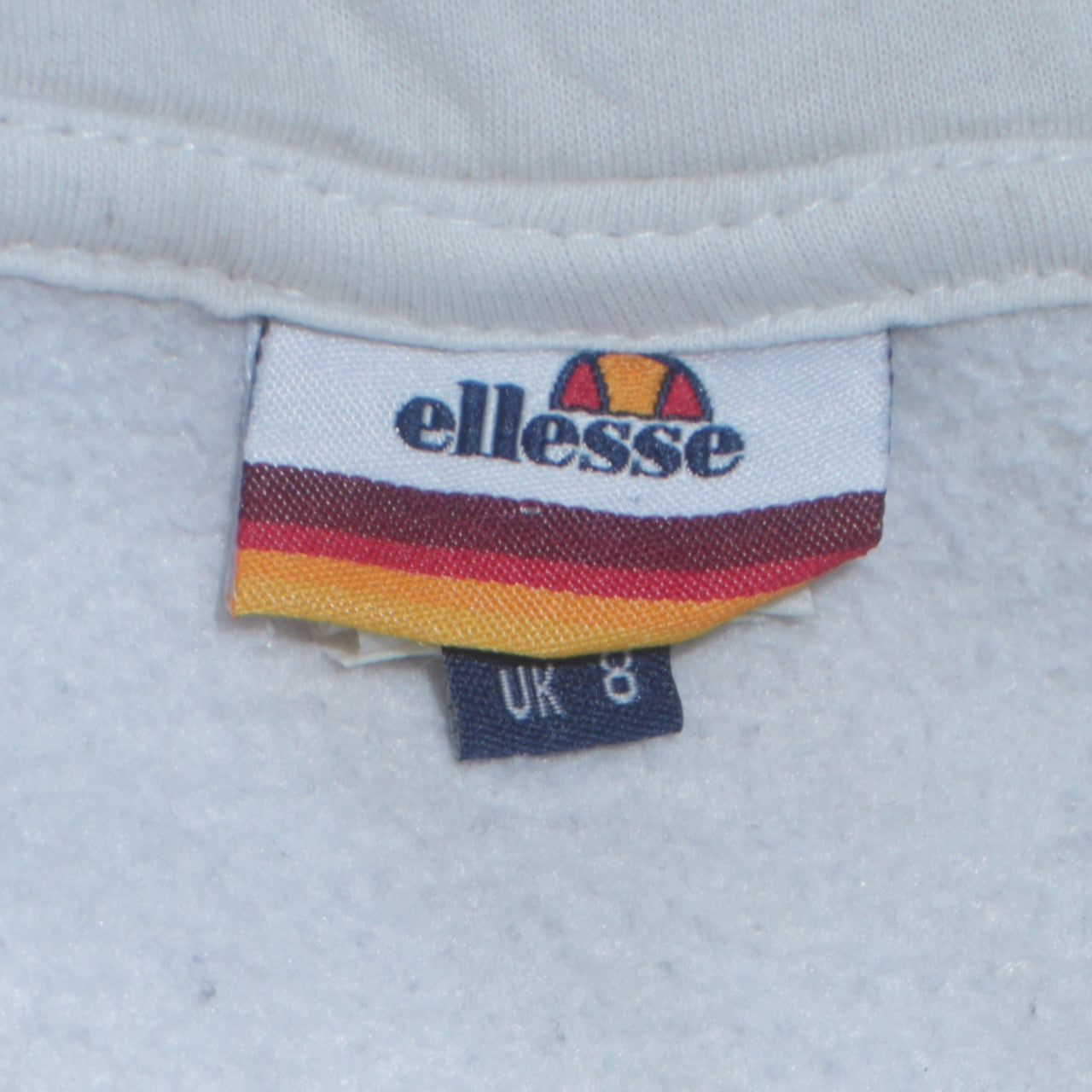 Womens UK Size 8 ellesse White Full Zip Hoodie