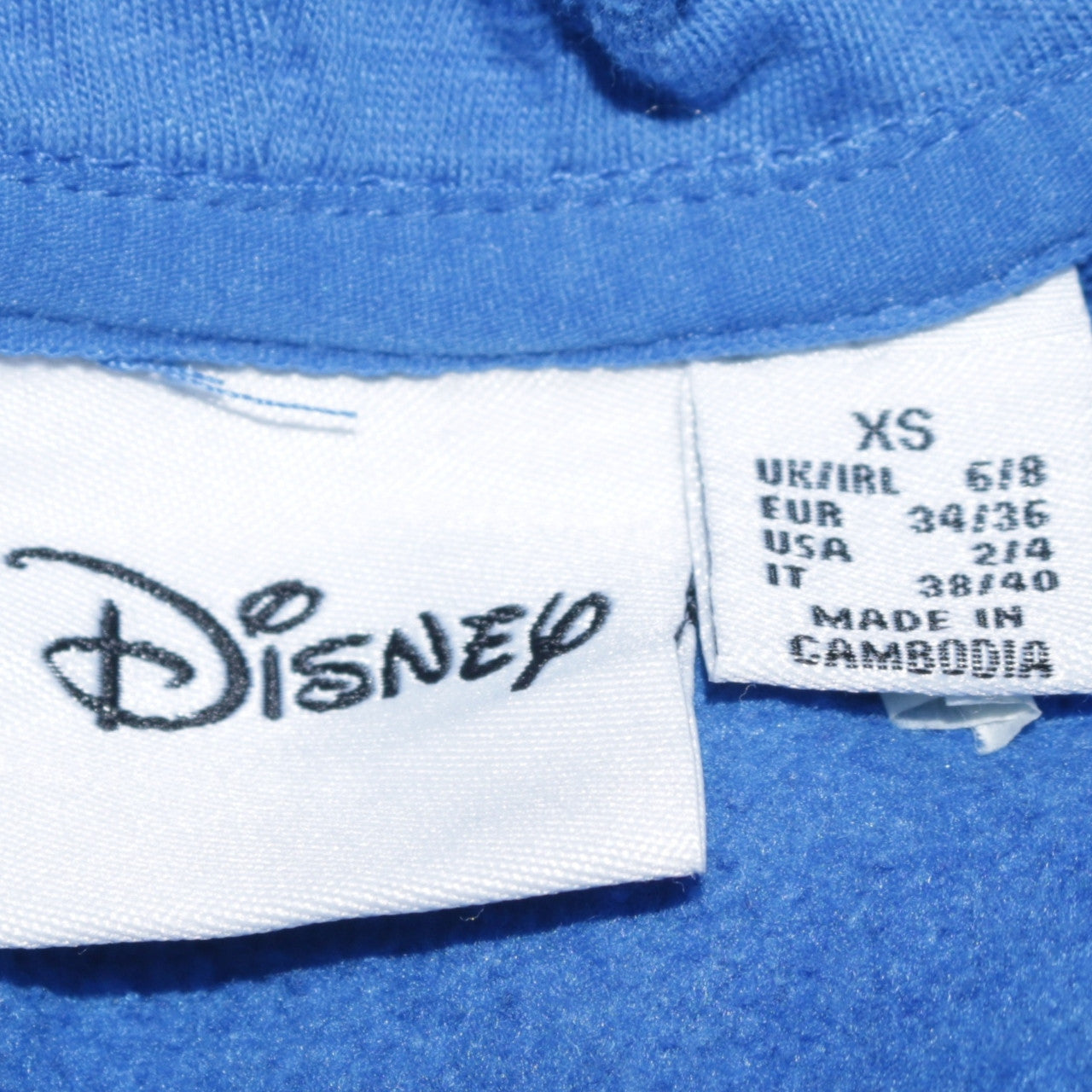 Womens UK Size XS Disney Blue Pullover Hoodie