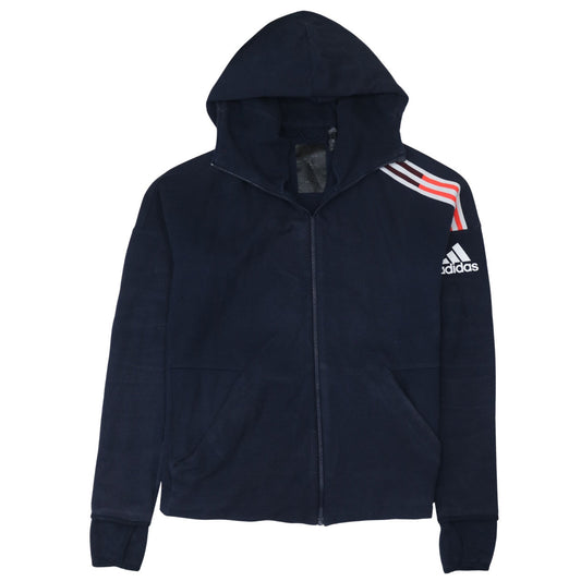Mens UK Size M adidas Blue Full Zip Hoodie