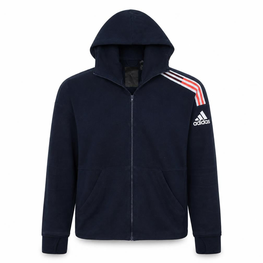 Mens UK Size M adidas Blue Full Zip Hoodie