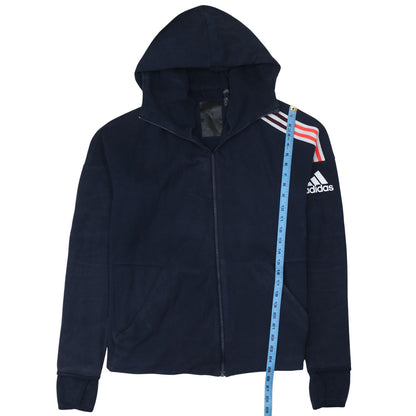 Mens UK Size M adidas Blue Full Zip Hoodie