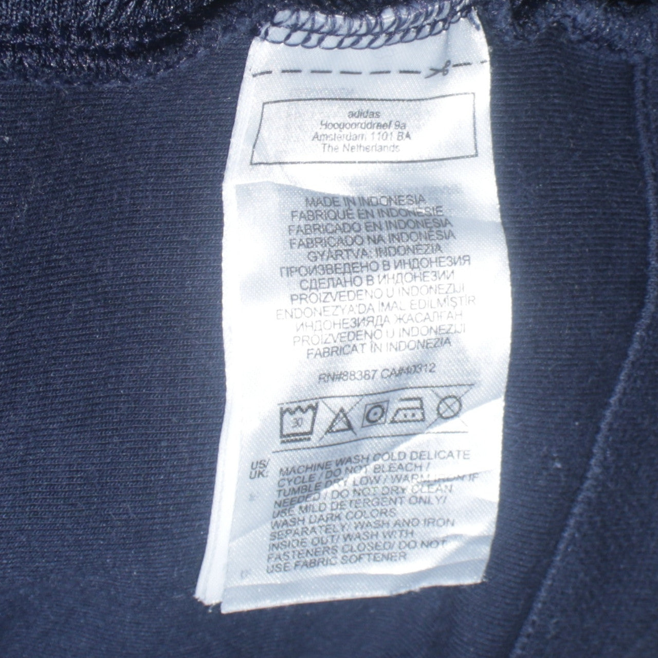 Mens UK Size M adidas Blue Full Zip Hoodie
