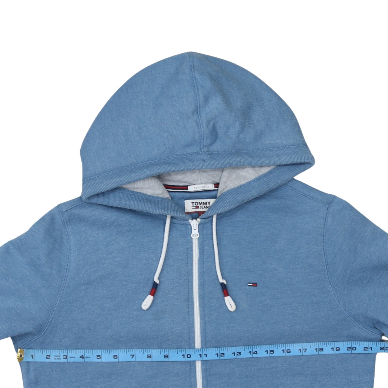 Mens UK Size M Tommy Jeans Blue Full Zip Hoodie