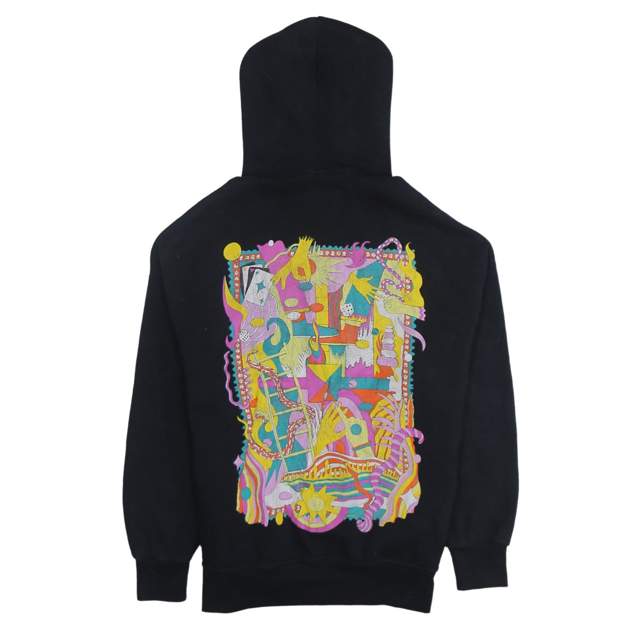 Mens UK Size L AJEEB Black Pullover Hoodie