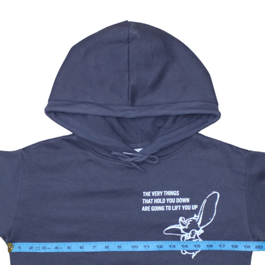 Womens UK Size 2XS Disney Blue Pullover Hoodie